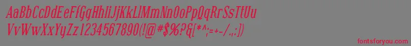 フォントCovingtonCondBoldItalic – 赤い文字の灰色の背景