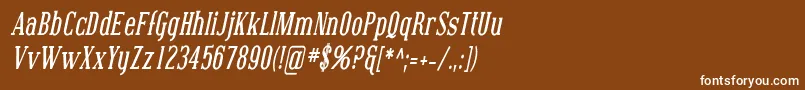 CovingtonCondBoldItalic Font – White Fonts on Brown Background