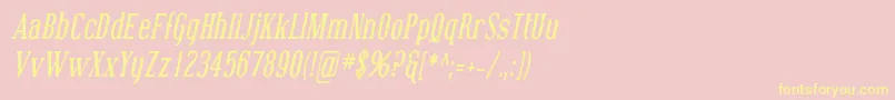 CovingtonCondBoldItalic Font – Yellow Fonts on Pink Background