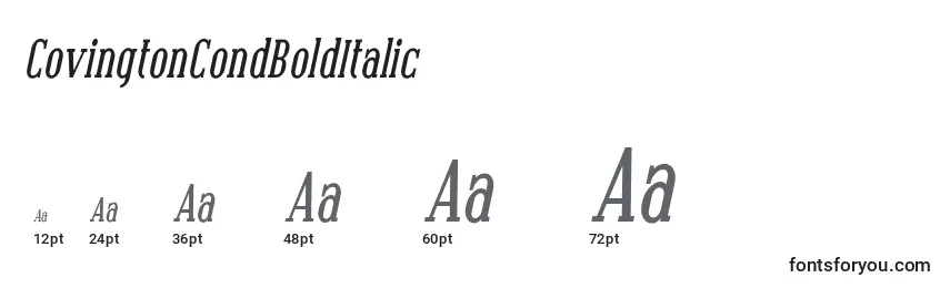 CovingtonCondBoldItalic Font Sizes