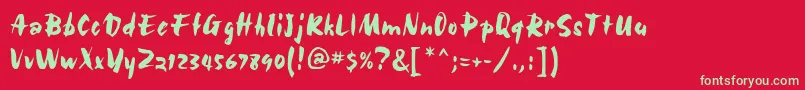フォントMBolid – 赤い背景に緑の文字