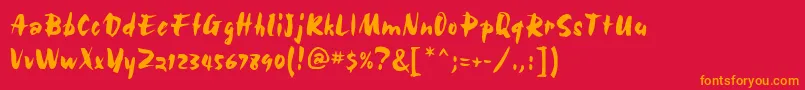 MBolid Font – Orange Fonts on Red Background