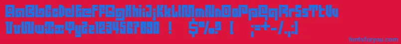DsQuadroBlack Font – Blue Fonts on Red Background