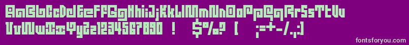 DsQuadroBlack Font – Green Fonts on Purple Background