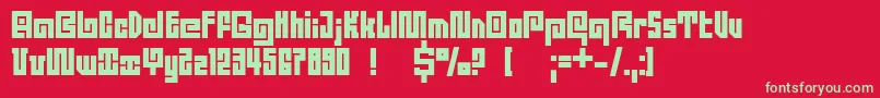 DsQuadroBlack Font – Green Fonts on Red Background