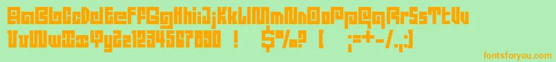 DsQuadroBlack Font – Orange Fonts on Green Background