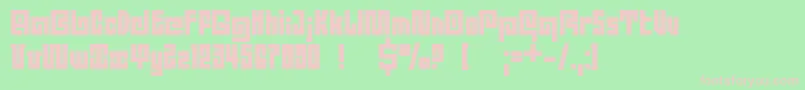 DsQuadroBlack-fontti – vaaleanpunaiset fontit vihreällä taustalla