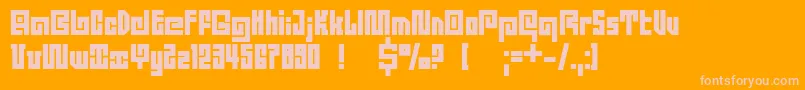 DsQuadroBlack Font – Pink Fonts on Orange Background