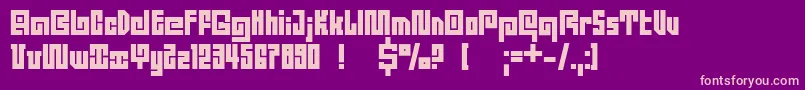 DsQuadroBlack-fontti – vaaleanpunaiset fontit violetilla taustalla