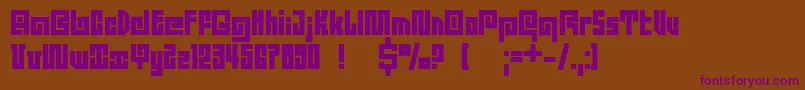 フォントDsQuadroBlack – 紫色のフォント、茶色の背景