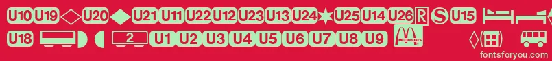 DeutschebahnagTwo Font – Green Fonts on Red Background