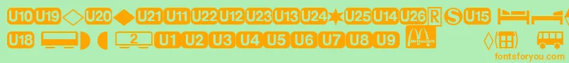 DeutschebahnagTwo Font – Orange Fonts on Green Background