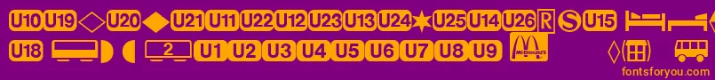 Шрифт DeutschebahnagTwo – оранжевые шрифты на фиолетовом фоне