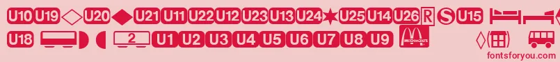 DeutschebahnagTwo Font – Red Fonts on Pink Background