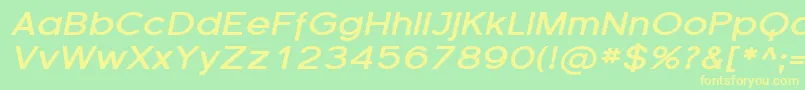 フォントFlorsn15 – 黄色の文字が緑の背景にあります