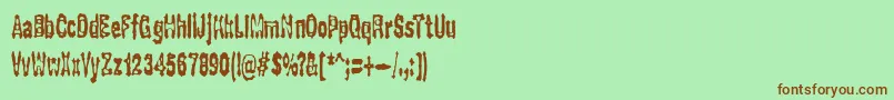 フォントGasping – 緑の背景に茶色のフォント