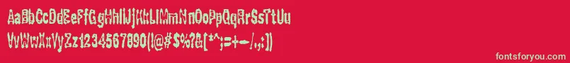 フォントGasping – 赤い背景に緑の文字