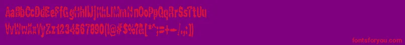 フォントGasping – 紫の背景に赤い文字