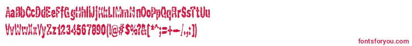 フォントGasping – 白い背景に赤い文字