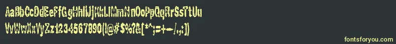 フォントGasping – 黒い背景に黄色の文字