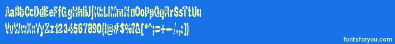 フォントGasping – 黄色の文字、青い背景