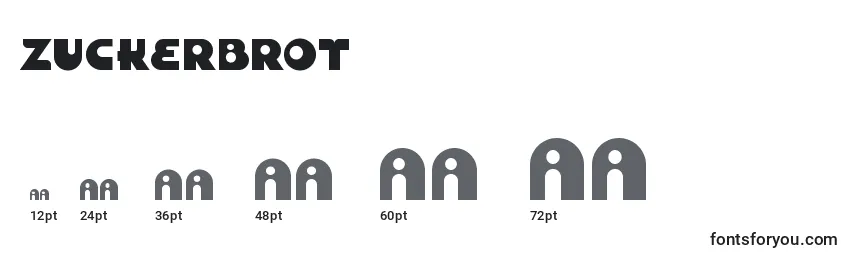 Размеры шрифта Zuckerbrot
