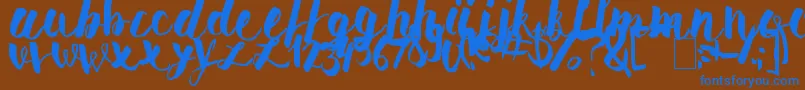 PomahType Font – Blue Fonts on Brown Background