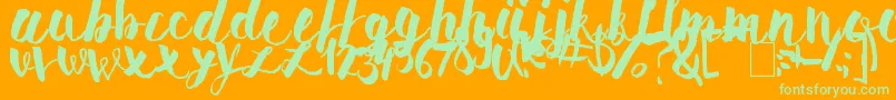 PomahType Font – Green Fonts on Orange Background