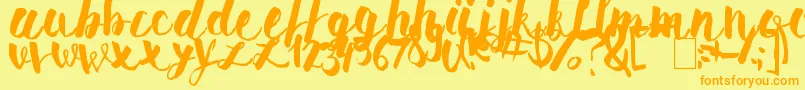 PomahType Font – Orange Fonts on Yellow Background