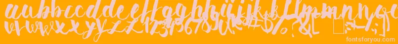 PomahType-Schriftart – Rosa Schriften auf orangefarbenem Hintergrund