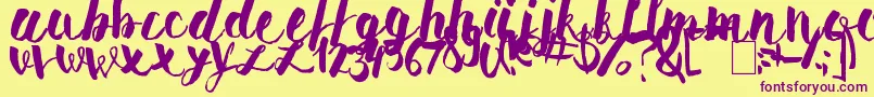 PomahType Font – Purple Fonts on Yellow Background