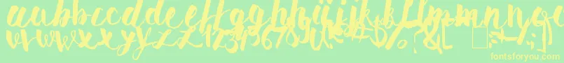 PomahType Font – Yellow Fonts on Green Background