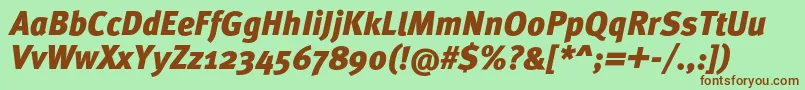 MetaproBlackitalic Font – Brown Fonts on Green Background