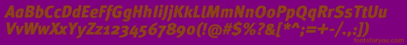 MetaproBlackitalic Font – Brown Fonts on Purple Background