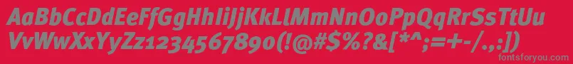 MetaproBlackitalic Font – Gray Fonts on Red Background