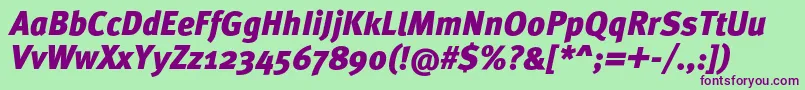 MetaproBlackitalic Font – Purple Fonts on Green Background