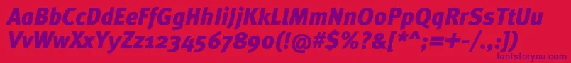 MetaproBlackitalic Font – Purple Fonts on Red Background