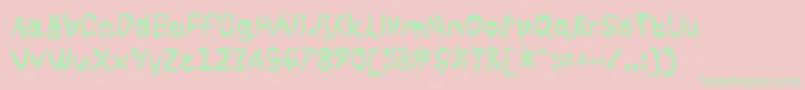 Subtlety Font – Green Fonts on Pink Background