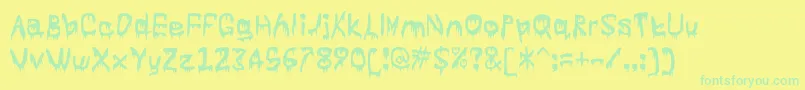 Subtlety Font – Green Fonts on Yellow Background