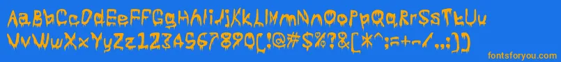 Subtlety Font – Orange Fonts on Blue Background