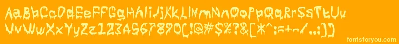 Subtlety Font – Yellow Fonts on Orange Background