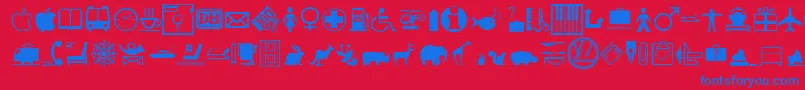 フォントInterDingbatsFc – 赤い背景に青い文字