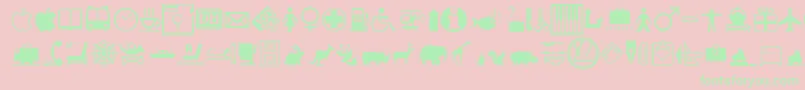 InterDingbatsFc-Schriftart – Grüne Schriften auf rosa Hintergrund