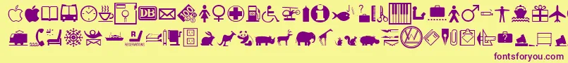 InterDingbatsFc Font – Purple Fonts on Yellow Background