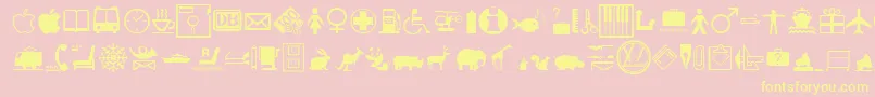 InterDingbatsFc Font – Yellow Fonts on Pink Background