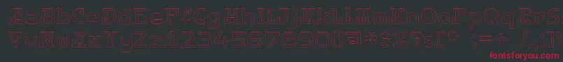 フォントDestinylightc – 黒い背景に赤い文字