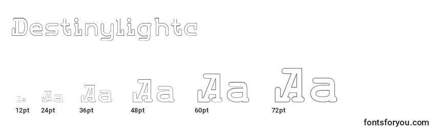 Размеры шрифта Destinylightc