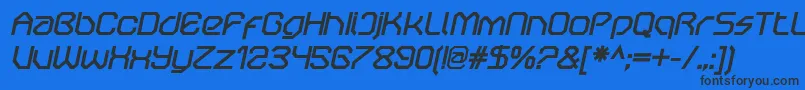 OricneoBolditalic Font – Black Fonts on Blue Background