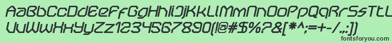 OricneoBolditalic Font – Black Fonts on Green Background