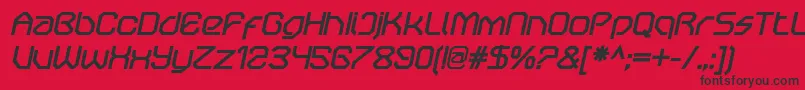 OricneoBolditalic Font – Black Fonts on Red Background